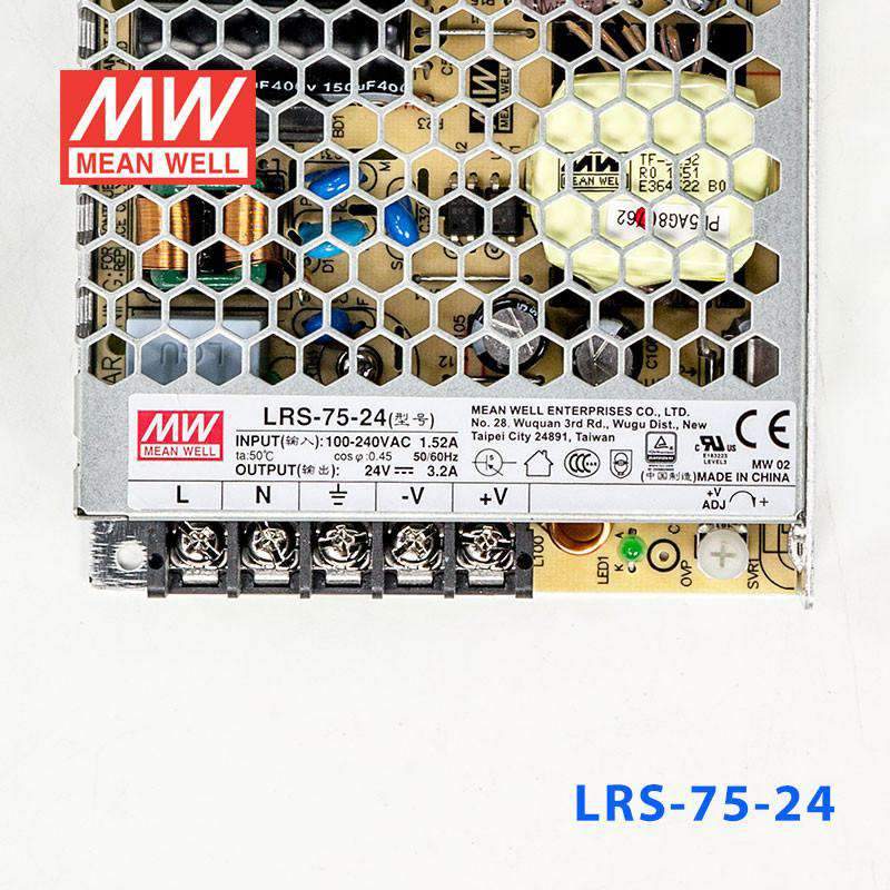 Mean Well LRS - 75 - 24 Power Supply 75W 24V - LRS - 75 - 24 - powersupplymall.com