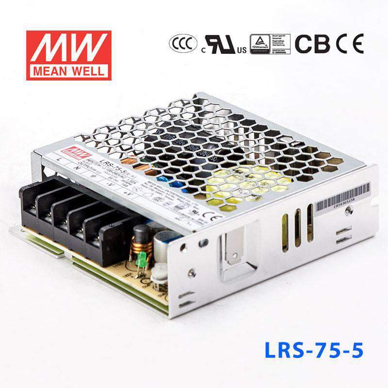 Mean Well LRS - 75 - 5 Power Supply 75W 5V - LRS - 75 - 5 - powersupplymall.com