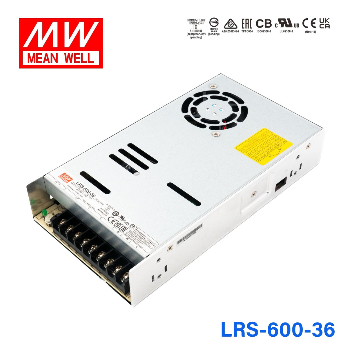 Mean Well LRS Series Power Supply 36V (35~600W) - powersupplymall.com