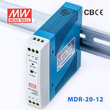 Mean Well MDR - 20 - 12 Single Output Industrial Power Supply 20W 12V - DIN Rail - MDR - 20 - 12 - powersupplymall.com