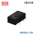 Mean Well MDS02L-12N SIP Package DC-DC Converter- 2W - 12V Out 40mA - MDS02L-12N - powersupplymall.com