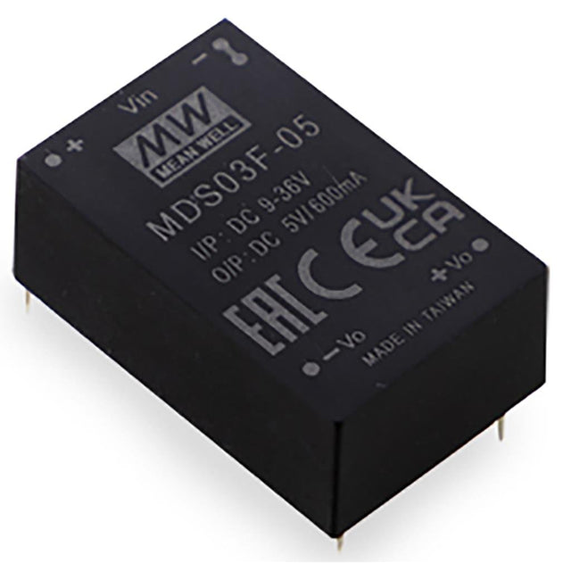 Mean Well MDS03F - 15 Medical Grade DC/DC Converter 3W - 9 - 36V input, 15V output - MDS03F - 15 - powersupplymall.com