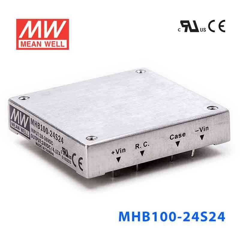 Mean Well MHB100 - 24S24 DC - DC Converter - 100W - 18~36V in 24V out - MHB100 - 24S24 - powersupplymall.com