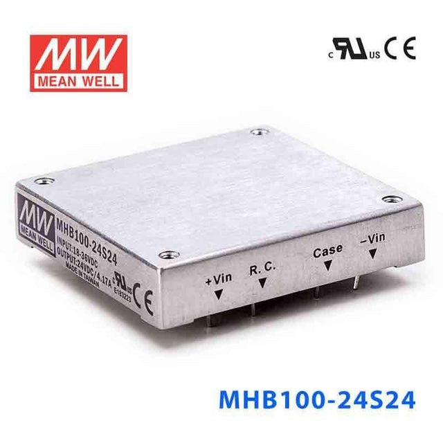 Mean Well MHB100 - 24S24 DC - DC Converter - 100W - 18~36V in 24V out - MHB100 - 24S24 - powersupplymall.com