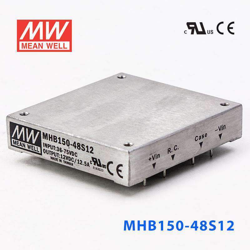 Mean Well MHB150 - 48S12 DC - DC Converter - 150W - 36~75V in 12V out - MHB150 - 48S12 - powersupplymall.com