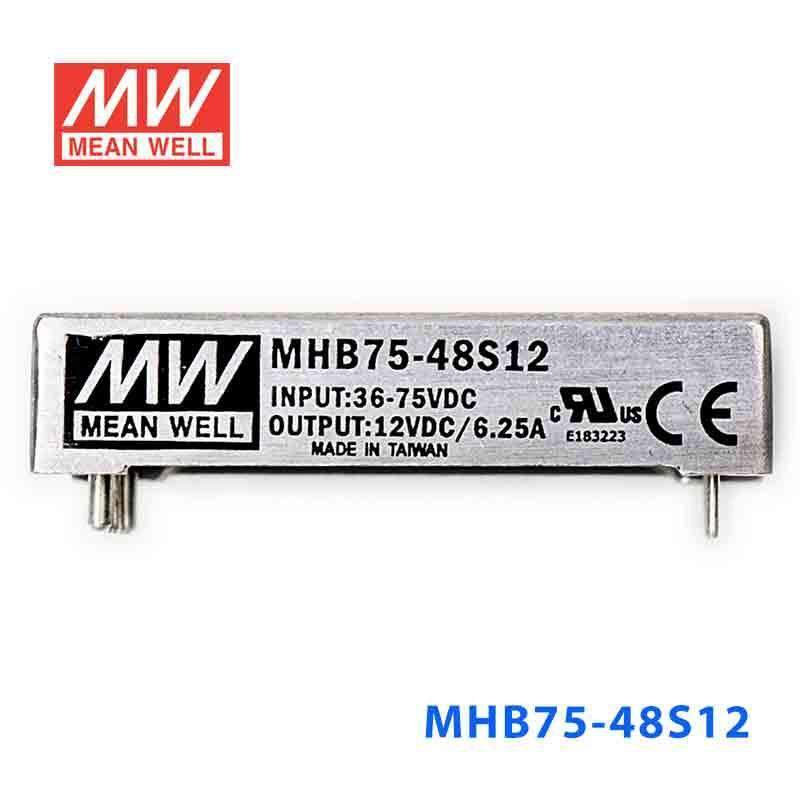 Mean Well MHB75 - 48S12 DC - DC Converter - 75W - 36~72V in 12V out - MHB75 - 48S12 - powersupplymall.com