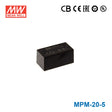 Mean Well MPM-20-5 Power Supply 20W 5V 4A - MPM-20-5 - powersupplymall.com