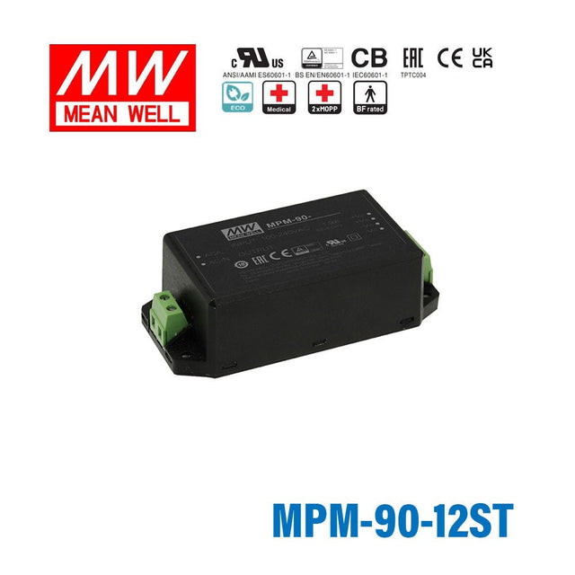 Mean Well MPM - 90 - 12ST Power Supply 90W 12V - MPM-90-12ST - powersupplymall.com