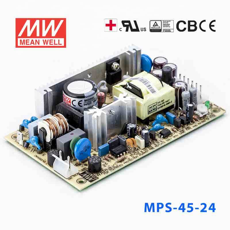 Mean Well MPS - 45 - 24 Power Supply 45W 24V - MPS - 45 - 24 - powersupplymall.com