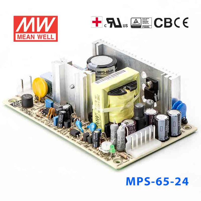 Mean Well MPS - 65 - 24 Power Supply 65W 24V - MPS - 65 - 24 - powersupplymall.com