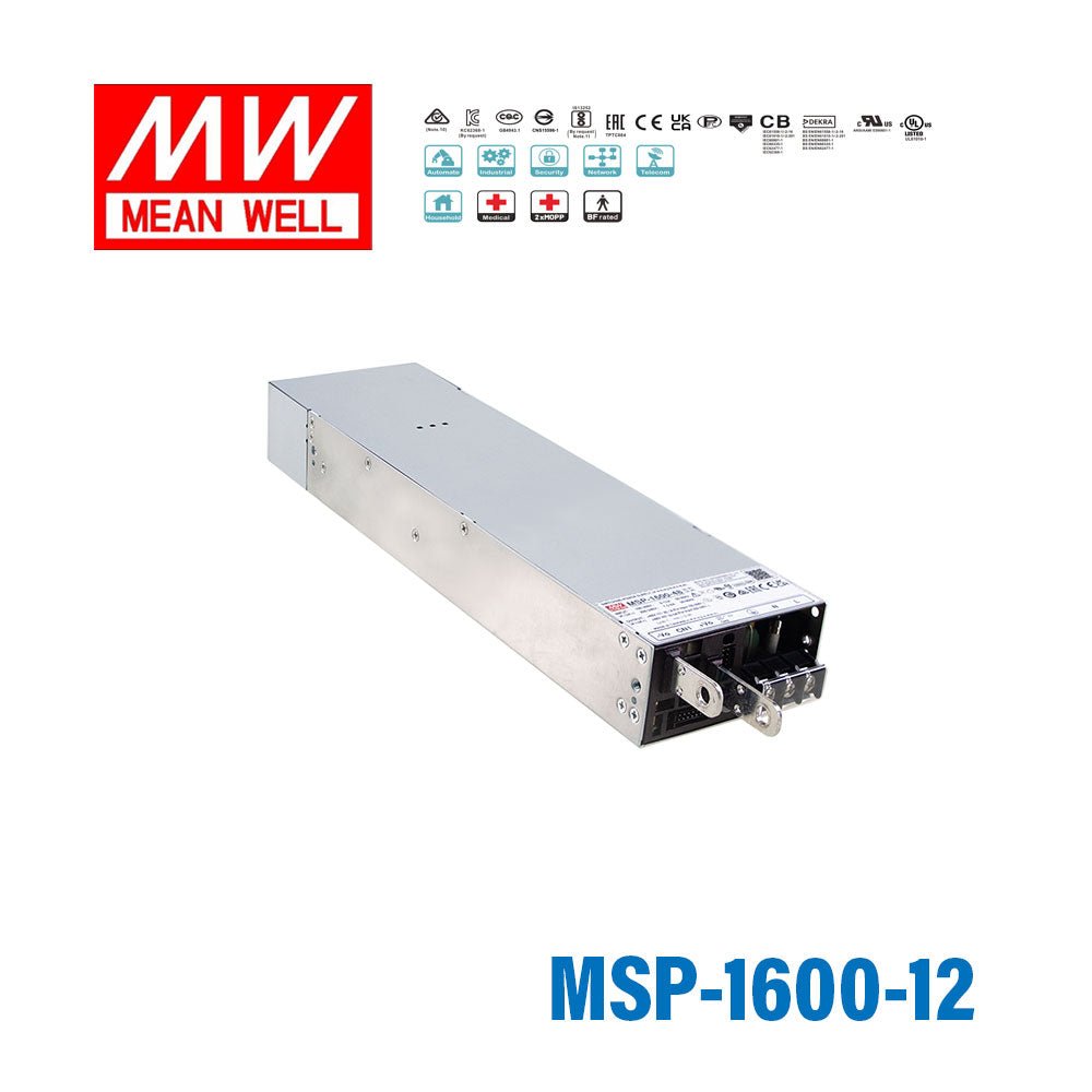 Mean Well MSP-1600-12 Power Supply 1500W 12V 125A - MSP-1600-12 - powersupplymall.com