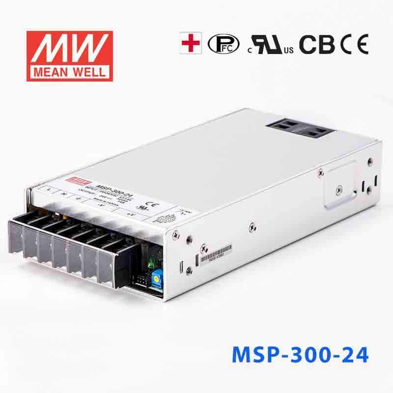 Mean Well MSP - 300 - 24 Power Supply 336W 24V - MSP - 300 - 24 - powersupplymall.com