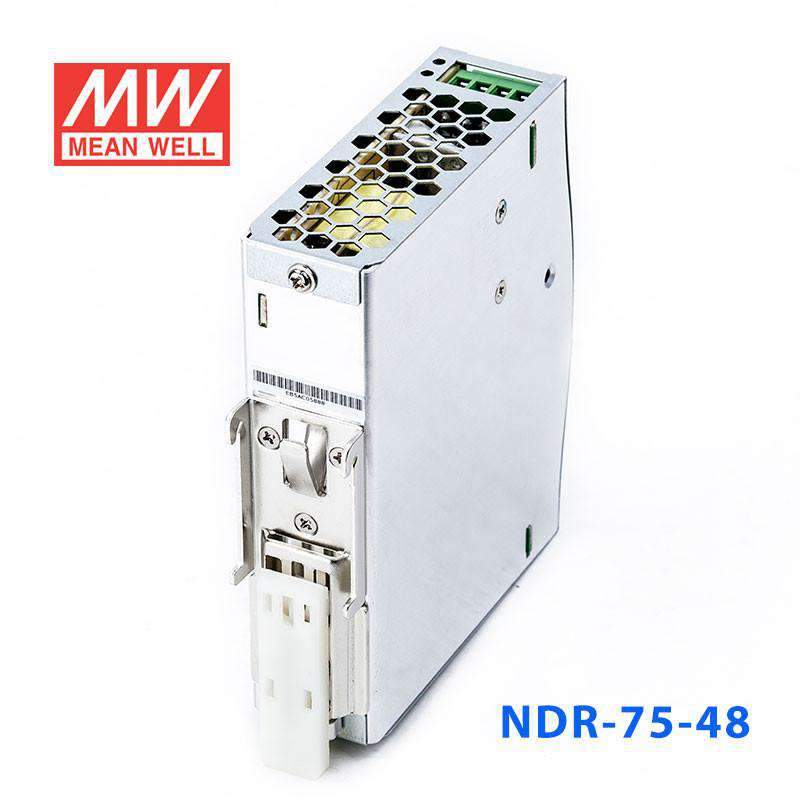 Mean Well NDR - 75 - 48 Single Output Industrial Power Supply 75W 48V - DIN Rail - NDR - 75 - 48 - powersupplymall.com