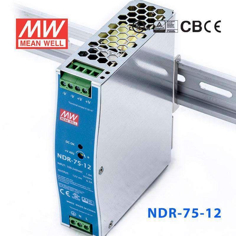 Mean Well NDR Series Power Supply 12V(75~120W) -  - powersupplymall.com