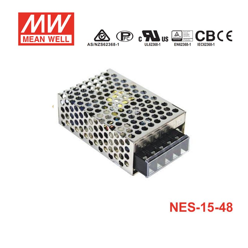 Mean Well NES - 15 - 48 NE Series Switching Power Supply - NES-15-48 - powersupplymall.com