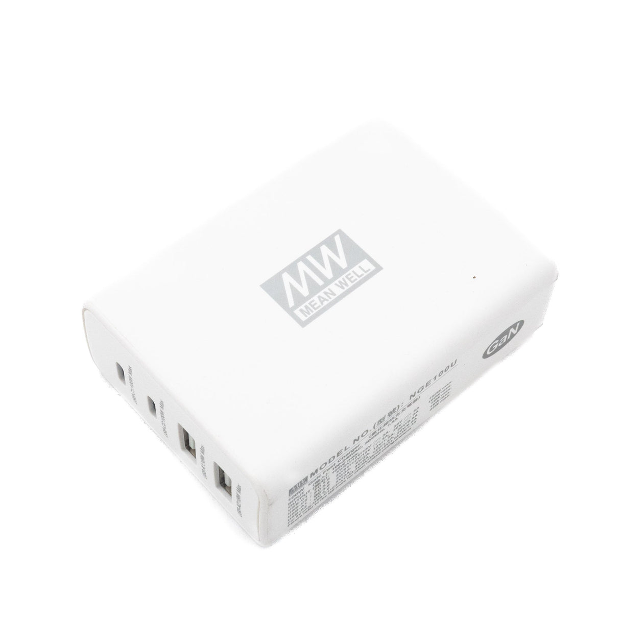 Mean Well NGE100U 100W 4-Port USB GaN Fast Charger 3A - NGE100U - powersupplymall.com