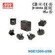 Mean Well NGE12I05-USB AC-DC Wall-mounted Green Adaptor - Interchangeable Plug - 12W 5V 2.4A - USB Output - NGE12I05-USB - powersupplymall.com