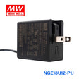 Mean Well NGE18U12 - P1J AC - DC Wall - mounted Green Adaptor - US Plug - 18W 12V 1.5A - NGE18U12 - P1J - powersupplymall.com