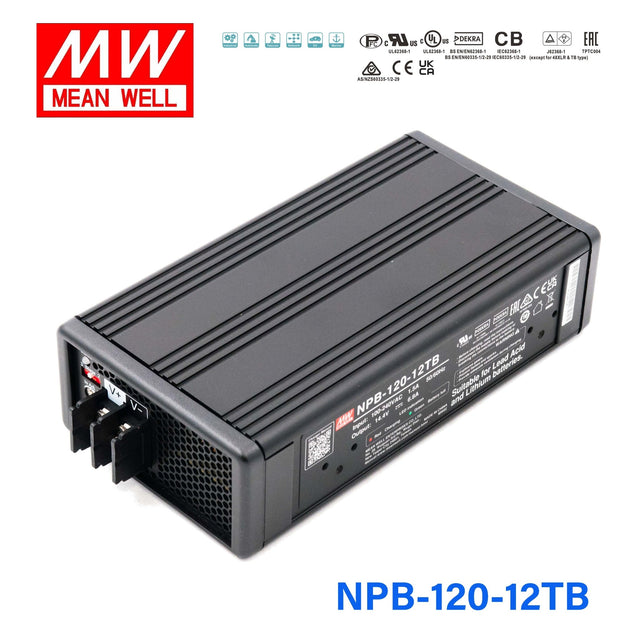 Mean Well NPB - 120 - 12TB Battery Charger 120W 12V with Terminal Block - NPB - 120 - 12TB - powersupplymall.com