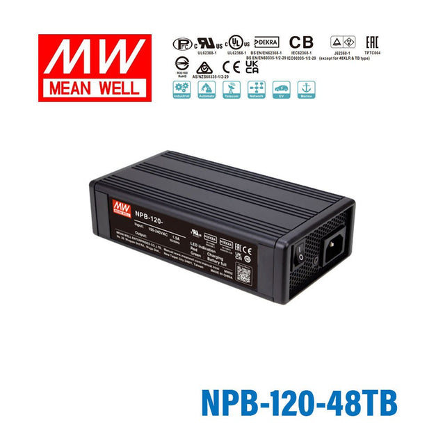 Mean Well NPB - 120 - 48TB Battery Charger 120W 48V Terminal Block - NPB-120-48TB - powersupplymall.com