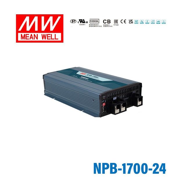 Mean Well NPB - 1700 - 24 Battery Charger 1680W 24V - Suitable for Lead - acid and Li - ion - NPB-1700-24 - powersupplymall.com