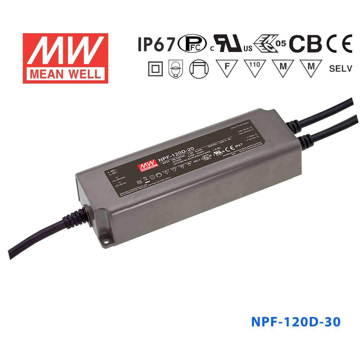Mean Well NPF-120D-30 Power Supply 120W 30V - Dimmable 4A - NPF-120D-30 - powersupplymall.com