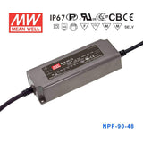Mean Well NPF-90-48 Power Supply 90W 48V 1.88A - NPF-90-48 - powersupplymall.com