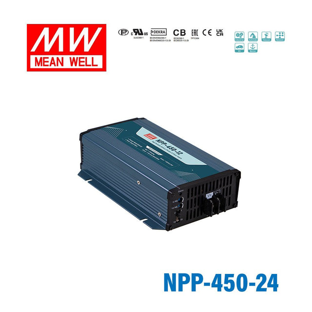 Mean Well NPP-450-24 453.6W 24V Battery Charge& Power Supply 2-in-1, Selectable via Jumper 13.5A - NPP-450-24 - powersupplymall.com