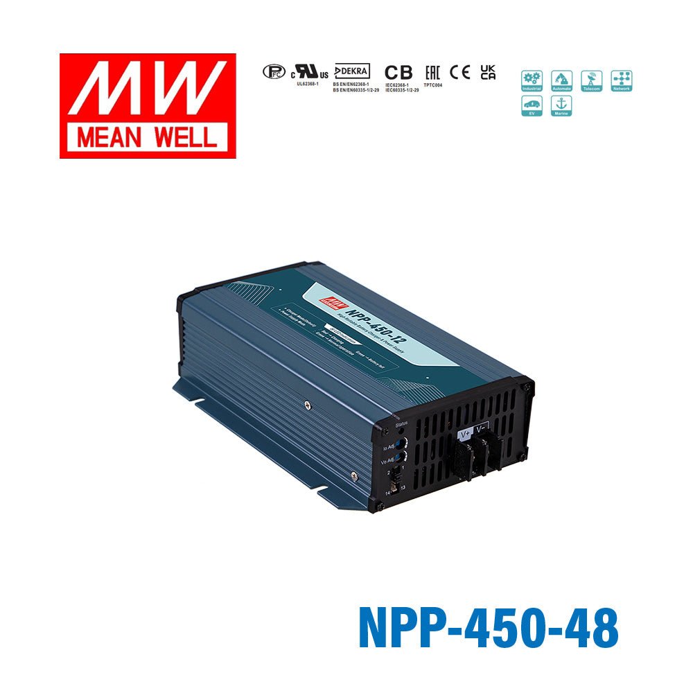 Mean Well NPP-450-48 456.96W 48V Battery Charge& Power Supply 2-in-1, Selectable via Jumper 6.8A - NPP-450-48 - powersupplymall.com
