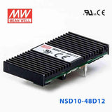 Mean Well NSD10-48D12 DC-DC Converter - 10.8W - 22~72V in ±12V out 420mA - NSD10-48D12 - powersupplymall.com