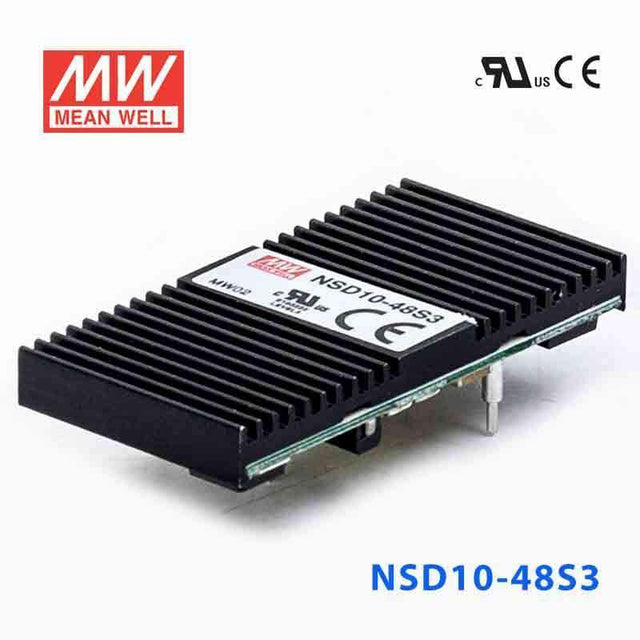 Mean Well NSD10-48S3 DC-DC Converter - 8.25W - 22~72V in 3.3V out 2.5A - NSD10-48S3 - powersupplymall.com