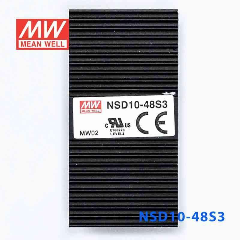 Mean Well NSD10-48S3 DC-DC Converter - 8.25W - 22~72V in 3.3V out 2.5A - NSD10-48S3 - powersupplymall.com