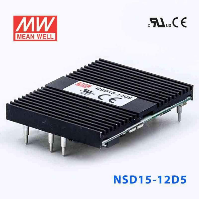 Mean Well NSD15-12D5 DC-DC Converter - 15W - 9.4~36V in ±5V out 1.5A - NSD15-12D5 - powersupplymall.com