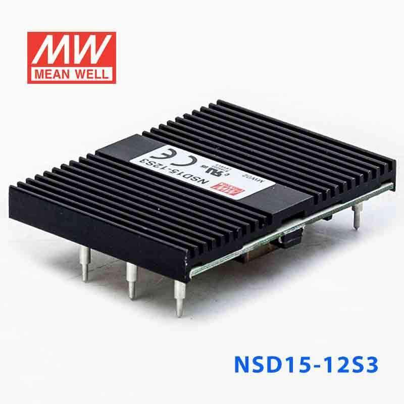 Mean Well NSD15-12S3 DC-DC Converter - 12.375W - 9.4~36V in 3.3V out 3.75A - NSD15-12S3 - powersupplymall.com