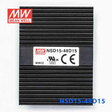 Mean Well NSD15-48D15 DC-DC Converter - 15W - 18~72V in ±15V out 500mA - NSD15-48D15 - powersupplymall.com