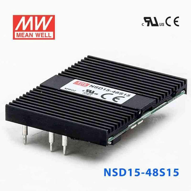 Mean Well NSD15-48S15 DC-DC Converter - 15W - 18~72V in 15V out 1A - NSD15-48S15 - powersupplymall.com