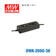 Mean Well OWA - 200U - 36 Power Supply Moistureproof 199W 36V - OWA-200U-36 - powersupplymall.com