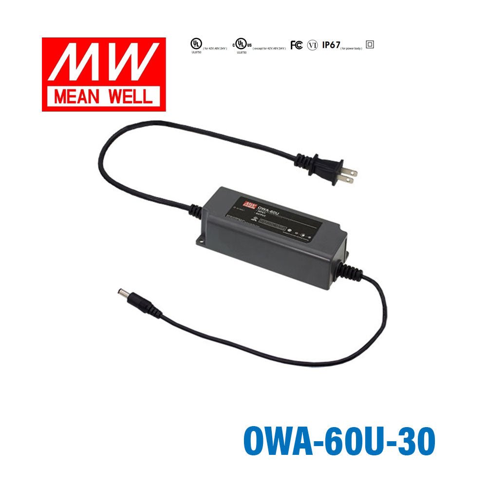 Mean Well OWA-60U-30 Power Supply Moistureproof 60W 30V 2A - OWA-60U-30 - powersupplymall.com