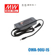 Mean Well OWA-90U-15 Power Supply Moistureproof 90W 15V 6A - OWA-90U-15 - powersupplymall.com