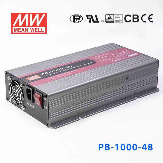 Mean Well PB-1000-48 Battery Chargers 1000W 57.6V 17.4A - 2/3/8 Stage W/PFC - PB-1000-48 - powersupplymall.com