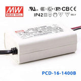 Mean Well PCD-16-1400B Power Supply 16W 1400mA - PCD-16-1400B - powersupplymall.com