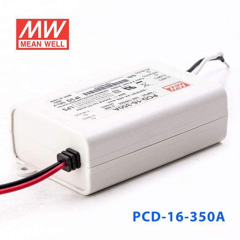 Mean Well PCD-16-350A Power Supply 16W 350mA - PCD-16-350A - powersupplymall.com