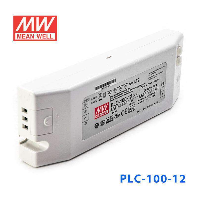 Mean Well PLC-100-12 Power Supply 100W 12V - PFC 5A - PLC-100-12 - powersupplymall.com