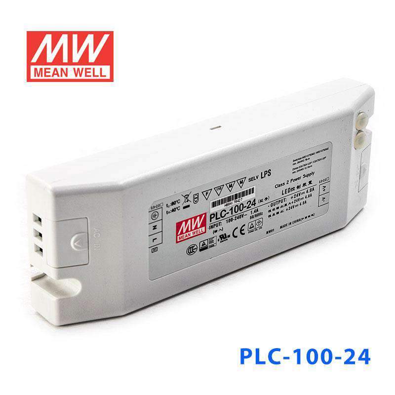 Mean Well PLC-100-24 Power Supply 100W 24V - PFC 4A - PLC-100-24 - powersupplymall.com
