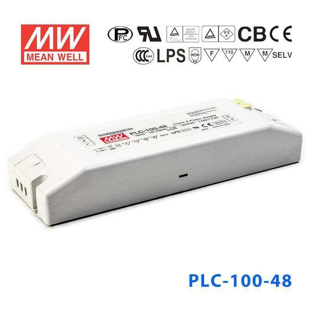 Mean Well PLC-100-48 Power Supply 100W 48V - PFC 2A - PLC-100-48 - powersupplymall.com