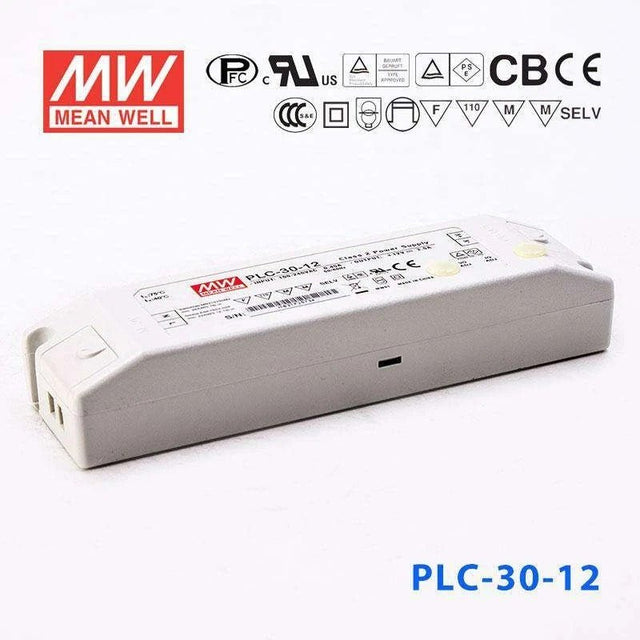 Mean Well PLC-30-12 Power Supply 30W 12V - PFC 2.5A - PLC-30-12 - powersupplymall.com