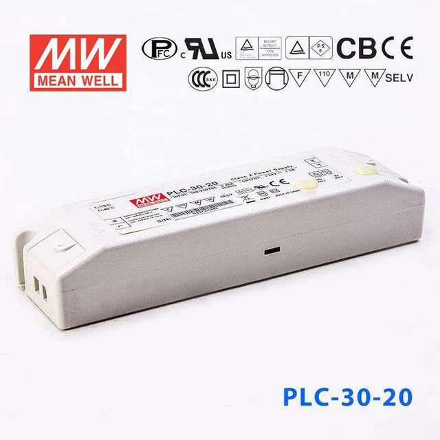 Mean Well PLC-30-20 Power Supply 30W 20V - PFC 1.5A - PLC-30-20 - powersupplymall.com