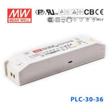 Mean Well PLC-30-36 Power Supply 30W 36V - PFC 840mA - PLC-30-36 - powersupplymall.com