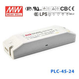 Mean Well PLC-45-24 Power Supply 45W 24V - PFC 1.9A - PLC-45-24 - powersupplymall.com