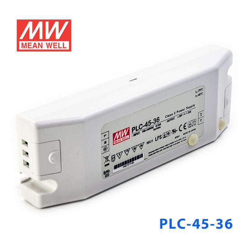 Mean Well PLC-45-36 Power Supply 45W 36V - PFC 1.25A - PLC-45-36 - powersupplymall.com